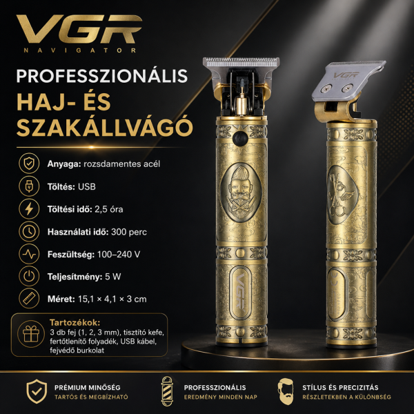 Gravírozott férfi hajvágó (VGR Retro T típusú) (BBV) (BBL)