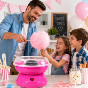 Elektromos vattacukor készítő gép – pálcával, adagoló kanállal – 450 W (BBM)(BBJ) 2 (2)