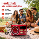 Klasszikus mini hordozható JOC FM rádió és zenelejátszó - USB+SD kártya bemenettel (BBL)