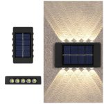 Hangulatos, kültéri fali lámpa szett napelemmel - 2 db 10 LED-es dekor szolár lámpa (BBV)