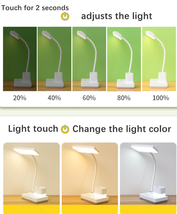 40 LED-es olvasólámpa, tolltartóval és telefontartóval - 3 világítási móddal (BBV)