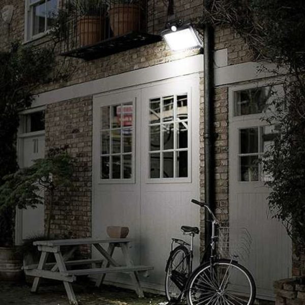 100 LED-es szürkület- és mozgásérzékelős, kültéri szolár lámpa (BBL)