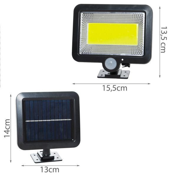 Vízálló 100 LED-es napelemes mozgásérzékelős udvari lámpa (BBL)