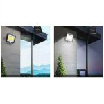 Vízálló 100 LED-es napelemes mozgásérzékelős udvari lámpa (BBL)