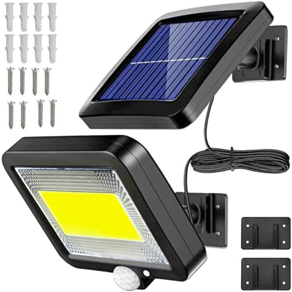 Vízálló 100 LED-es napelemes mozgásérzékelős udvari lámpa (BBL)