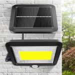 Vízálló 100 LED-es napelemes mozgásérzékelős udvari lámpa (BBL)
