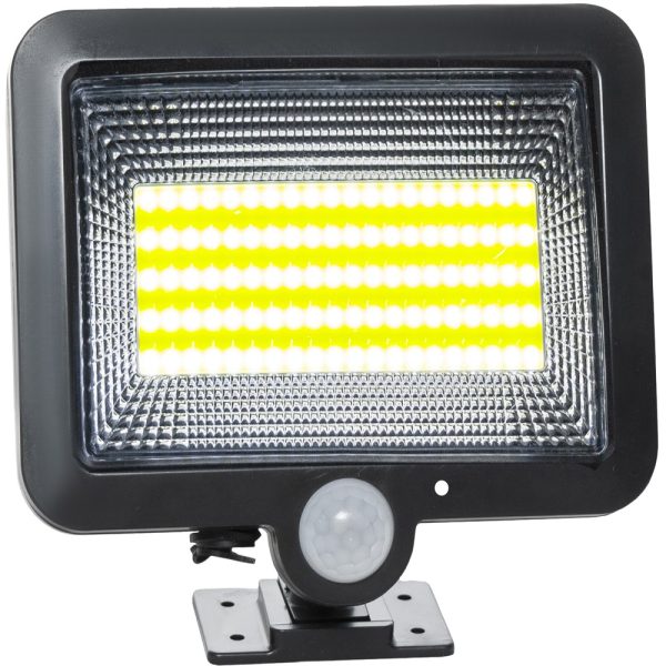 Vízálló 100 LED-es napelemes mozgásérzékelős udvari lámpa (BBL)
