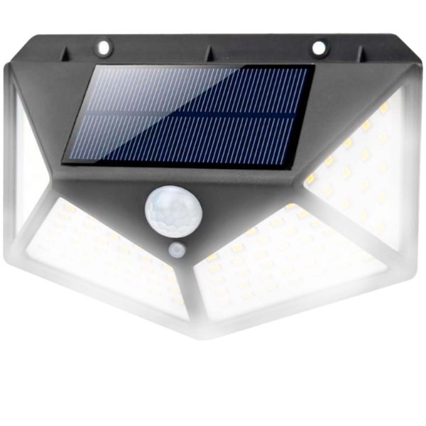 Mozgásérzékelős, 100 LED-es napelemes kültéri lámpa (CL-100)  (BBL)