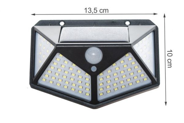 Mozgásérzékelős, 100 LED-es napelemes kültéri lámpa (CL-100)  (BBL)