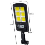 120 COB LED napelemes lámpa sötétedés érzékelővel és távirányítóval (BBV)