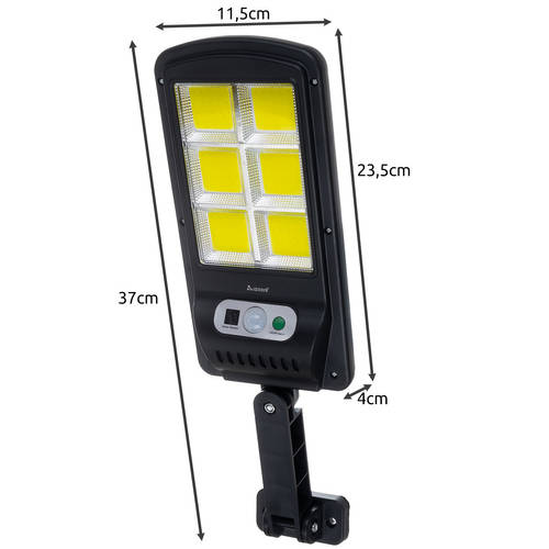 120 COB LED napelemes lámpa sötétedés érzékelővel és távirányítóval (BBV)