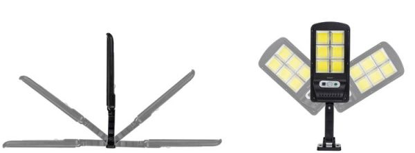 120 COB LED napelemes lámpa sötétedés érzékelővel és távirányítóval (BBV)