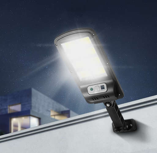 120 COB LED napelemes lámpa sötétedés érzékelővel és távirányítóval (BBV)
