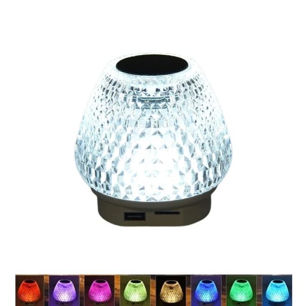 GIBOX G5S 2in1 kristály alakú okos lámpa - USB-ről tölthető, felakasztható party lámpa Bluetooth hangszóróval (THM)