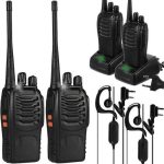 2 darabos Walkie Talkie szett zseblámpával, fülhallgatóval, 3-5 km-es hatótávolság (BBV)