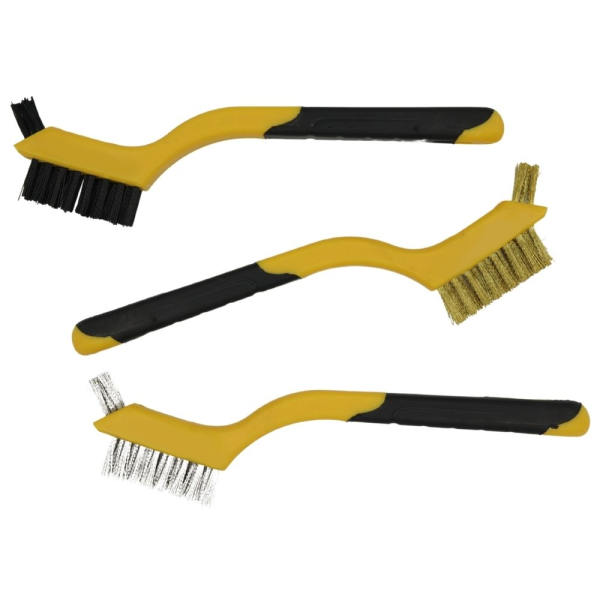 3 db-os drótkefe szett - réz acél és nylon szálas kefékkel (BBL)