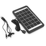 3,5W teljesítményű 5 töltőfejes szolár panel - 23,5 x 14 cm napelemes töltő panel (BBV)