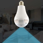 1+1 360°-os villanykörtébe rejtett, éjjellátó, mozgásérzékelő, Wifi-s panoráma kamera (BBV)