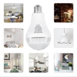 1+1 360°-os villanykörtébe rejtett, éjjellátó, mozgásérzékelő, Wifi-s panoráma kamera (BBV)