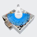 1+1 360°-os villanykörtébe rejtett, éjjellátó, mozgásérzékelő, Wifi-s panoráma kamera (BBV)