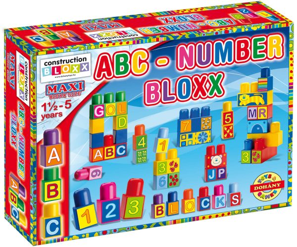 Maxi blocks 64 db-os óriás lego készlet felragasztható betűkkel és számokkal - 1,5 éves kortól (BBJ)