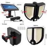 90LED-es, mozgásérzékelős forgatható napelemes lámpa távirányítóval YT-90 (THM)