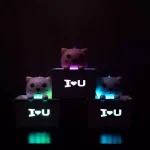 Aranyos, cicás mini párásító LED világítással és "I love you" felirattal - 330 ml (BBJH)