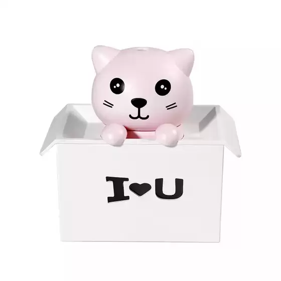 Aranyos, cicás mini párásító LED világítással és "I love you" felirattal - 330 ml (BBJH)