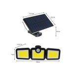 171 COB LED-es napelemes fali lámpa, fény- és mozgásérzékelővel, távirányítóval JD-2959A (BBV)
