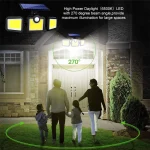 171 COB LED-es napelemes fali lámpa, fény- és mozgásérzékelővel, távirányítóval JD-2959A (BBV)