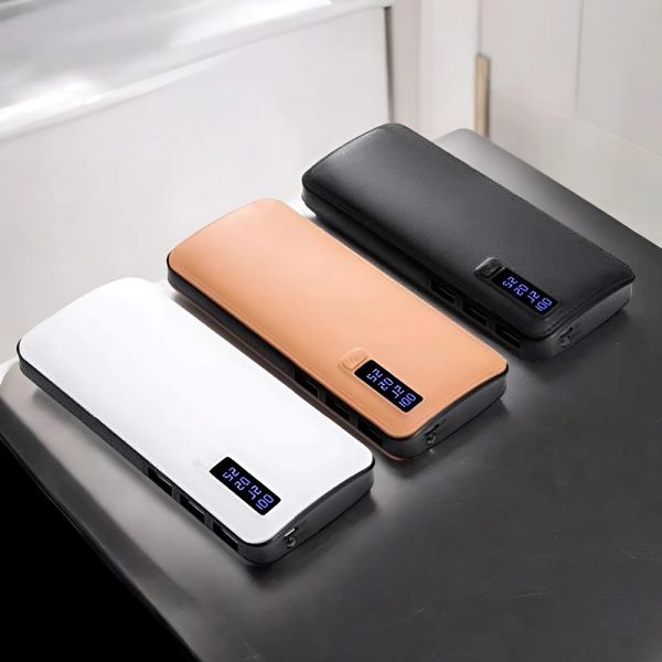Bőrhatású power bank 20000 mAh – Zseblámpával és extra teljesítménnyel (THM) (BBV)