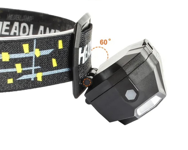 COB LED 2×40 lumenes mozgásérzékelővel és vörös fényjelzéssel ellátott fejlámpa (BBV)