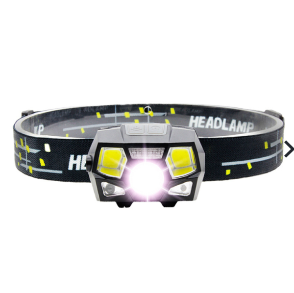 COB LED 2×40 lumenes mozgásérzékelővel és vörös fényjelzéssel ellátott fejlámpa (BBV)