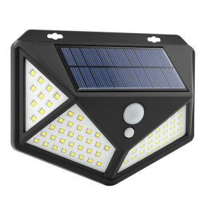 COB LED szolárlámpa mozgásérzékelővel és alkonykapcsolóval – 180 LED-es kültéri napelemes világítás HS-8010A (BBD)