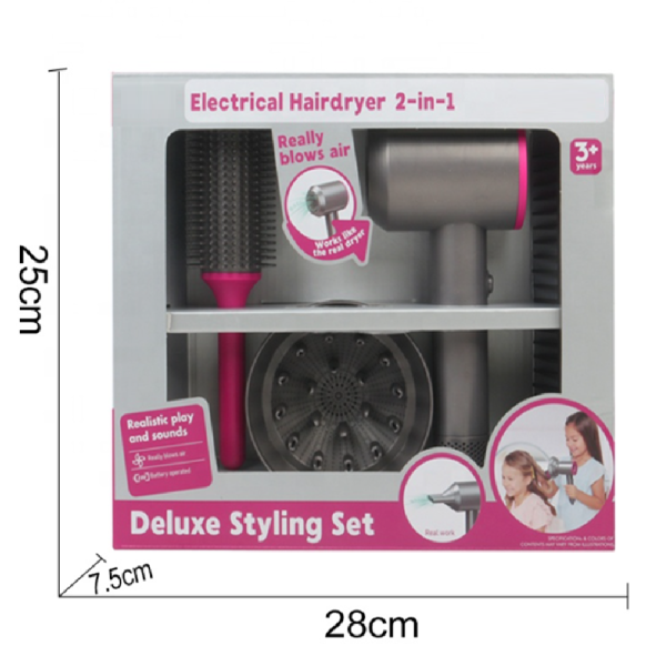 Delux supersonic Játék Hajszárító – interaktív, elemes szépségápolási készlet gyerekeknek (BBJ)