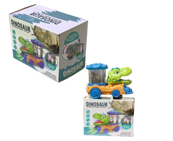 Interaktív dinoszaurusz szállító játék autó - automatikus mozgásokkal, hangokkal és fényekkel (BBJ)