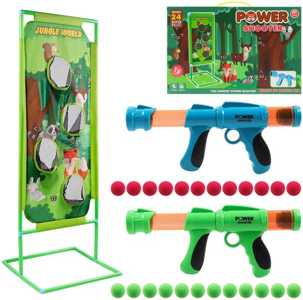 Céllövő játékfegyver felállítható táblával, szivacstölténnyel -POWER SHOOTER (BBJ)
