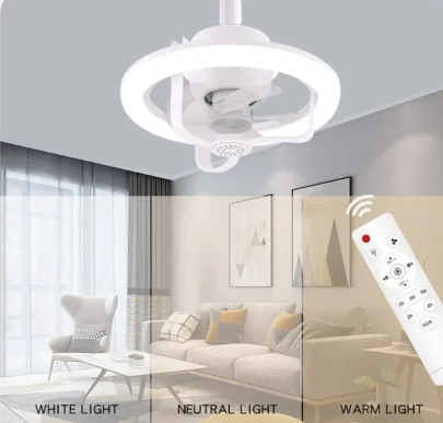 E27 LED mennyezeti ventilátor izzólámpa, távirányítóval szabályozható - RGB (THM)