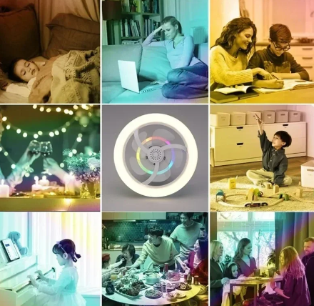 E27 LED mennyezeti ventilátor izzólámpa, távirányítóval szabályozható - RGB (THM)
