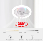 E27 LED mennyezeti ventilátor izzólámpa, távirányítóval szabályozható - RGB (THM)