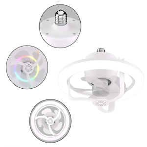 E27 LED mennyezeti ventilátor izzólámpa, távirányítóval szabályozható - RGB (THM)
