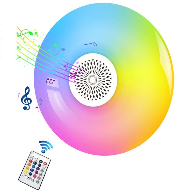 1+1 E27 RGB Bluetooth UFO lámpa hangszóróval + távirányítóval - 48W (BBJH)