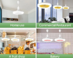 E27 LED mennyezeti hűtőventilátor lámpa - 3 sebességes, távirányítóval szabályozható (THM)