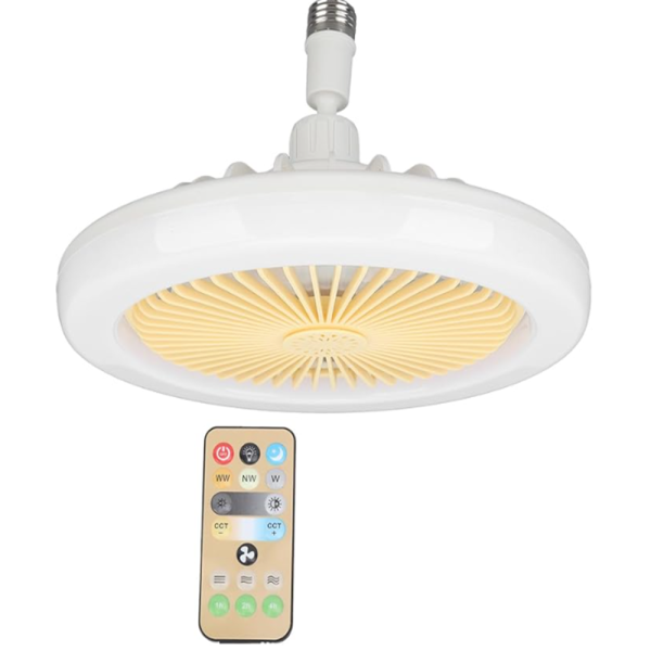 E27 LED mennyezeti hűtőventilátor lámpa - 3 sebességes, távirányítóval szabályozható (THM)