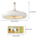 E27 LED mennyezeti hűtőventilátor lámpa - 3 sebességes, távirányítóval szabályozható (THM)