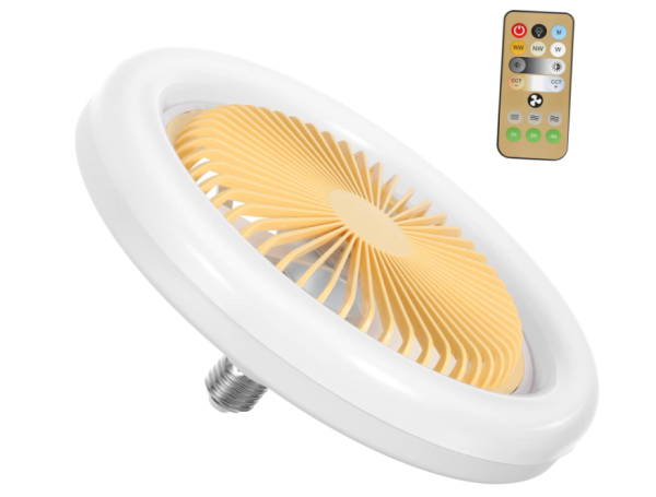 E27 LED mennyezeti hűtőventilátor lámpa - 3 sebességes, távirányítóval szabályozható (THM)