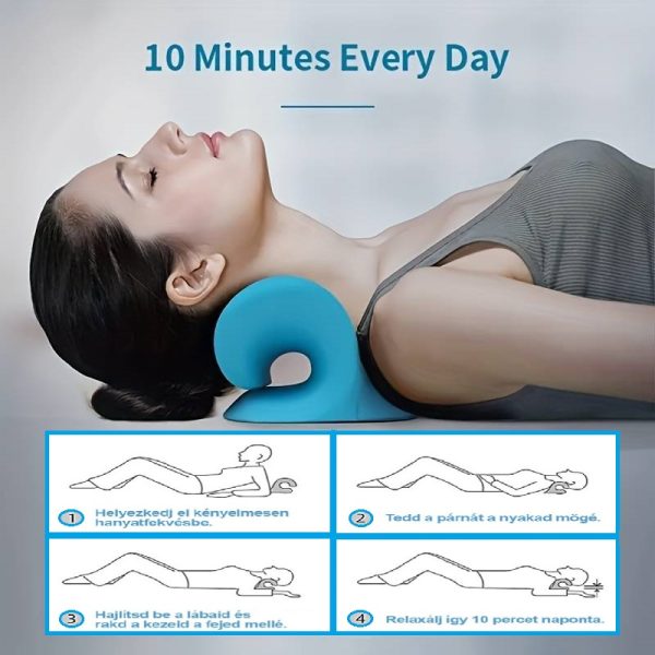 Ergonomikus nyaki és gerincnyújtó párna - helyreállítja a nyak természetes ívét, enyhíti a nyaki fájdalmakat (BBM)