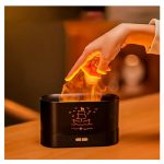 Láng hatású Flame aroma diffúzor és párásító -180 ml , USB, sötétbarna (BBV)