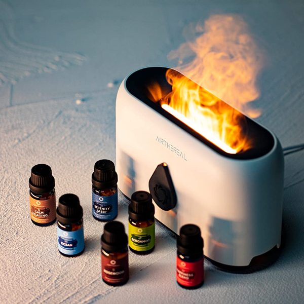 Flame aroma diffúzor valósághű láng effekttel és csepp alakú bekapcsoló gombbal - 240 ml , USB (BBV)