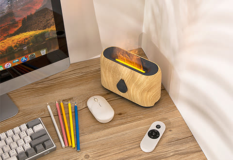Flame aroma diffúzor valósághű láng effekttel és csepp alakú bekapcsoló gombbal - 240 ml , USB (BBV)